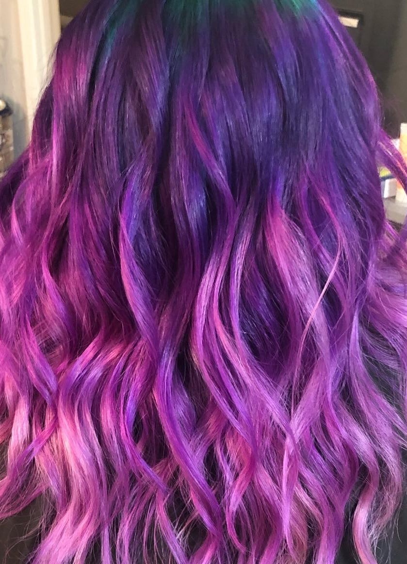 purple balayage fashion color hair salon cumming ga